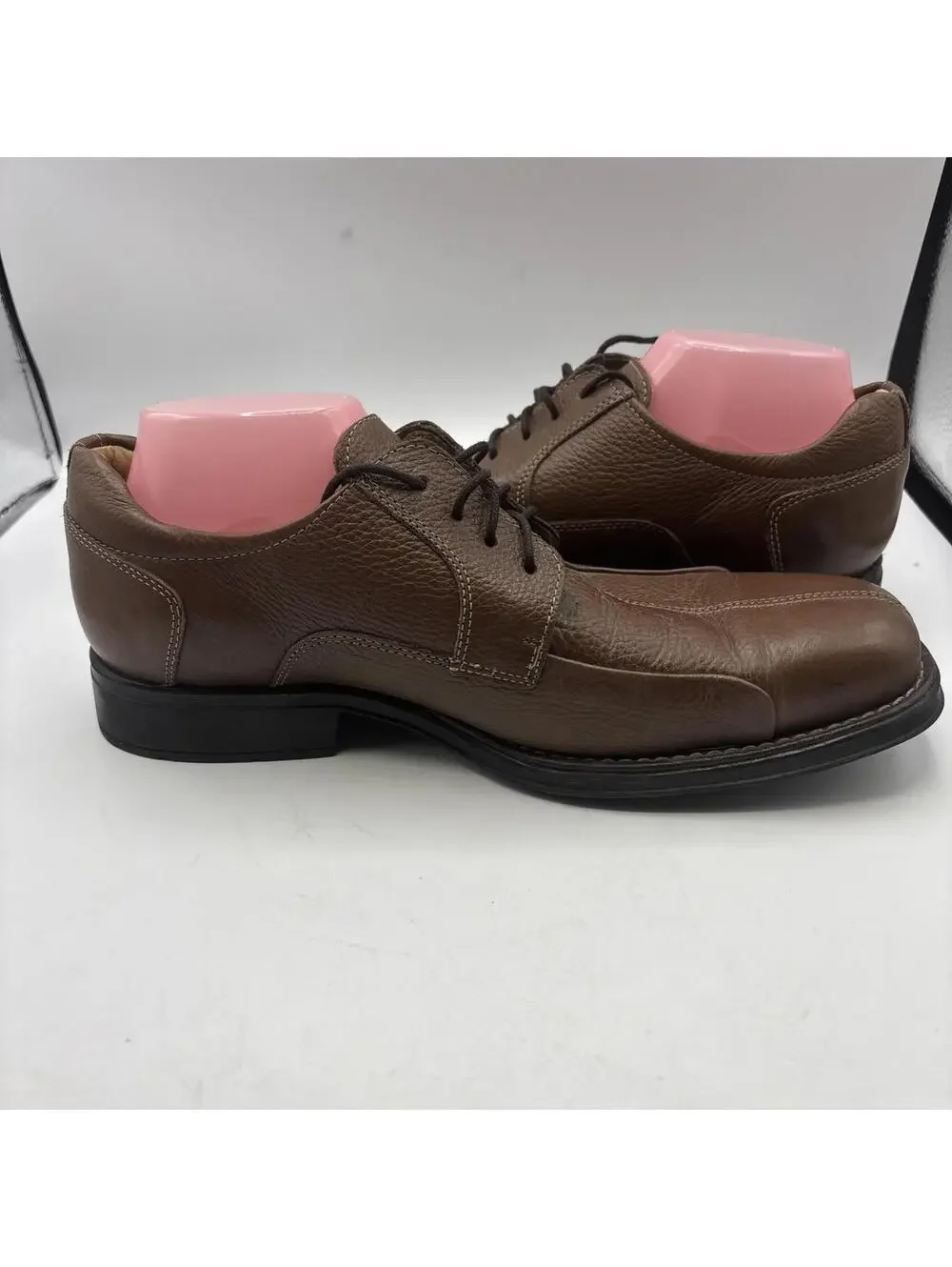 Studio Belvedere Men's Bay Bridge Brown Pebbled Leather Dress Oxford Sz 10.5 EEE